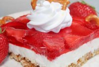 No-Bake Strawberry Pretzel Dessert Salad With Cream Cheese Layers