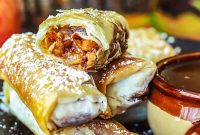 Crispy Apple Pie Spring Rolls with Filo Pastry
