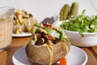 Twice-Baked Cheeseburger Stuffed Potatoes with Bacon