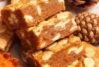 Fudgy Pumpkin Blondies with White Chocolate Chunks