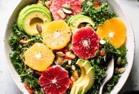 Kale Salad with Citrus Dressing and Toasted Almonds