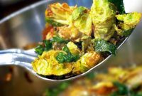 Crispy Fried Brussels Sprouts with Walnuts & Capers