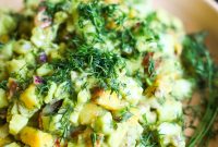 Creamy Cucumber and Avocado Salad with Garlic-Dill Dressing
