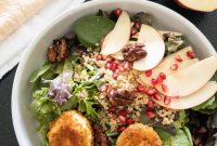 Crisp Apple Salad with Warm Fried Goat Cheese and Honey Vinaigrette