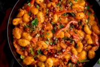 Chorizo Gnocchi in Creamy Harissa Sauce