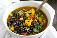 Turmeric Vegetable and Wild Rice Broth Soup