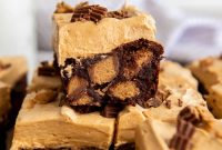 Frosted Peanut Butter Brownies Recipe — Rich Fudgy Chocolate Bars