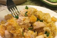Cheesy Chicken and Rice Bake with Creamy Golden Topping
