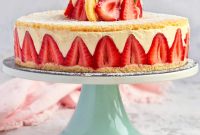 Strawberry Fraisier Cake with Silky Diplomat Cream Filling