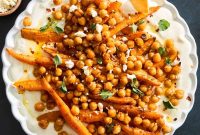 Roasted Carrots & Chickpeas with Creamy Whipped Feta