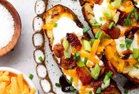 Crispy Air Fryer Potato Skins with Cheddar & Bacon