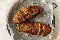 Crispy Air Fryer Hasselback Potatoes with Garlic and Herbs