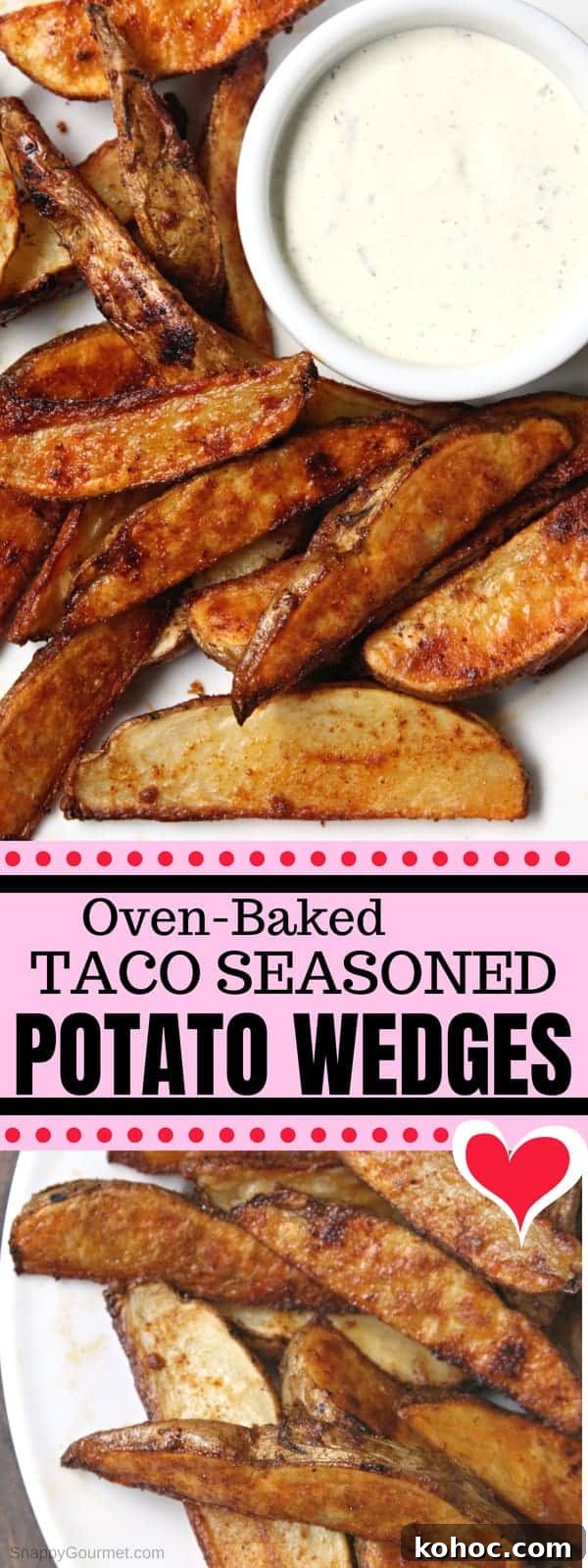 Taco-Seasoned Oven-Baked Potato Wedges 11 Oven Baked Potato Wedges - easy homemade potato wedges recipe with taco seasoning