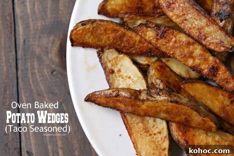 Taco-Seasoned Oven-Baked Potato Wedges 9 Oven Baked Potato Wedges - easy homemade potato wedges