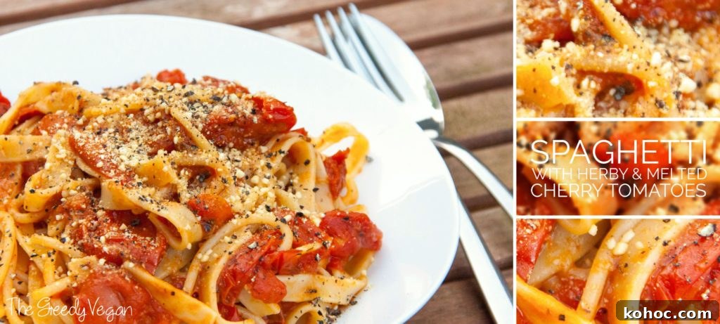 Spaghetti in Cherry Tomato Sauce with Garlic and Basil 4 spaghetti with cherry tomato sauce