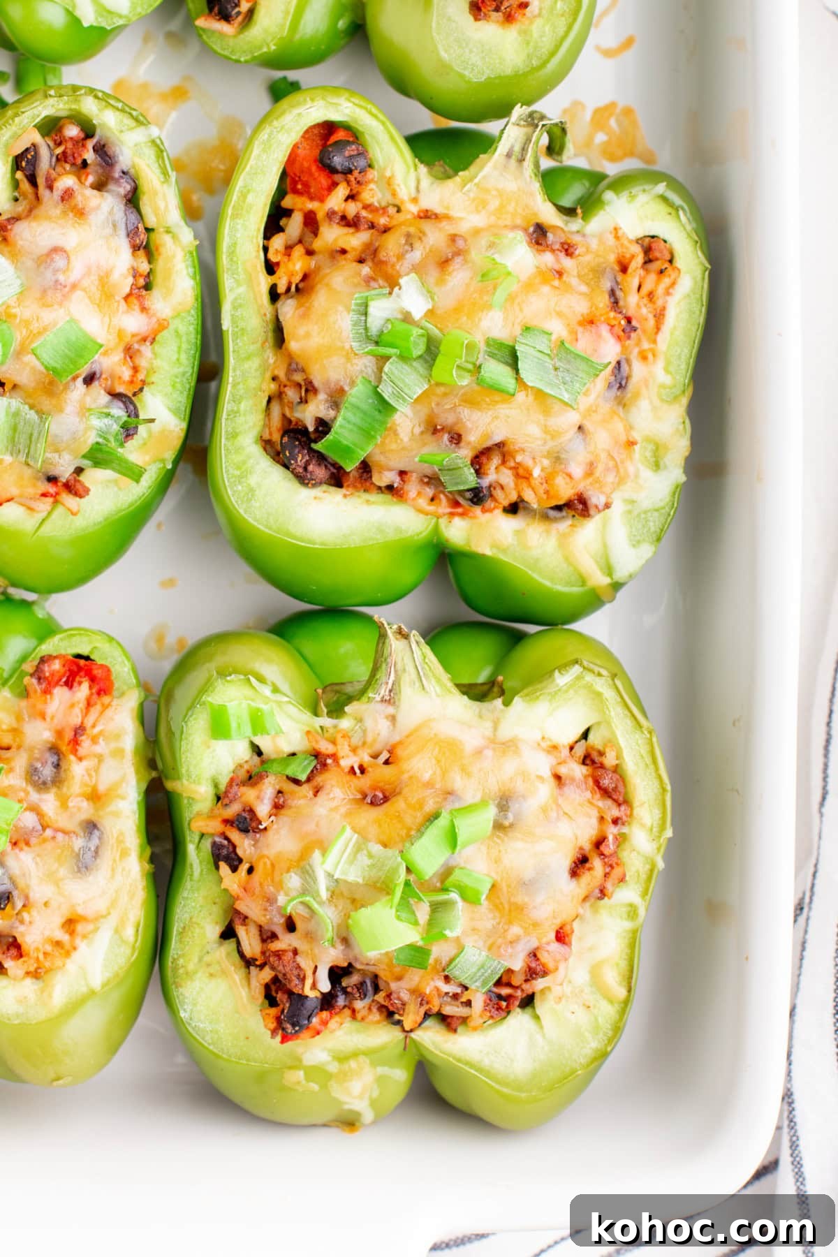taco stuffed green bell peppers