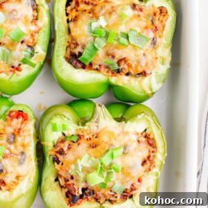 taco stuffed green bell peppers