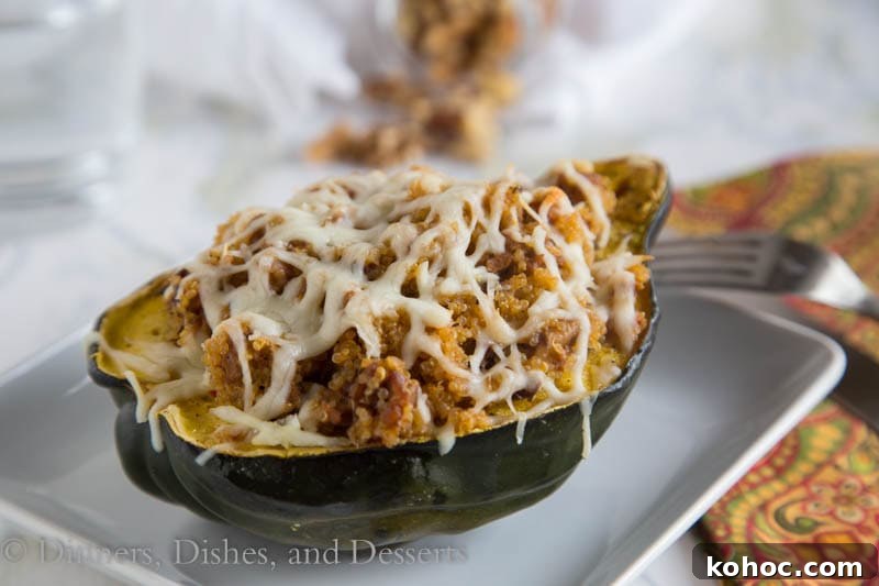 Quinoa and Sausage Stuffed Acorn Squash Recipe 3 Quinoa & Sausage Stuffed Acorn Squash {Dinners, Dishes, and Desserts}
