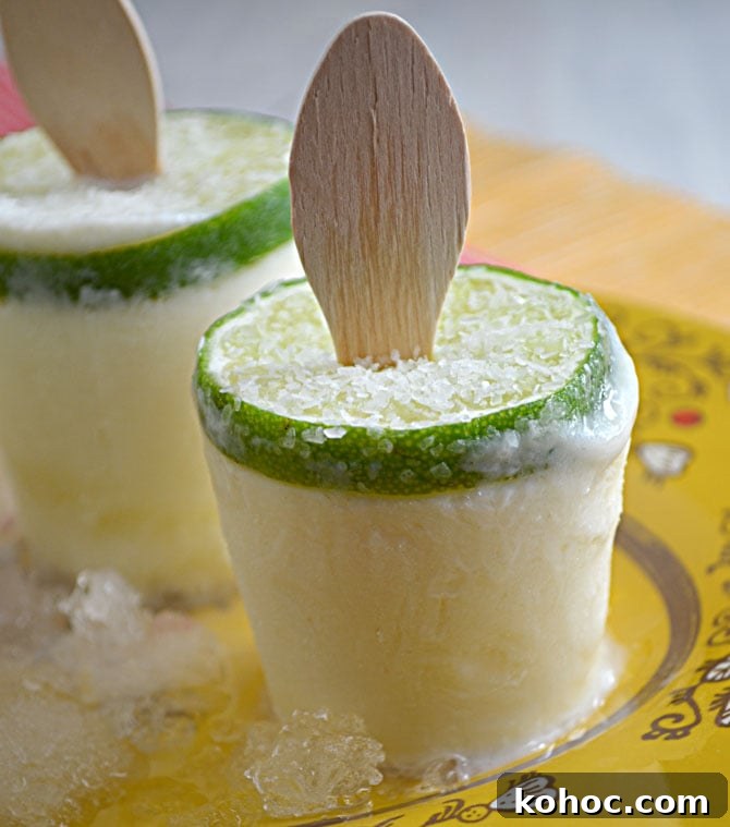 Creamy Margarita Popsicles Recipe — Frozen Cocktail Pops for Summer 2 Margarita Popsicles (with Tequila)
