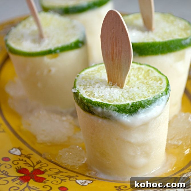 Creamy Margarita Popsicles Recipe — Frozen Cocktail Pops for Summer 6 Margarita Popsicles (with Tequila)