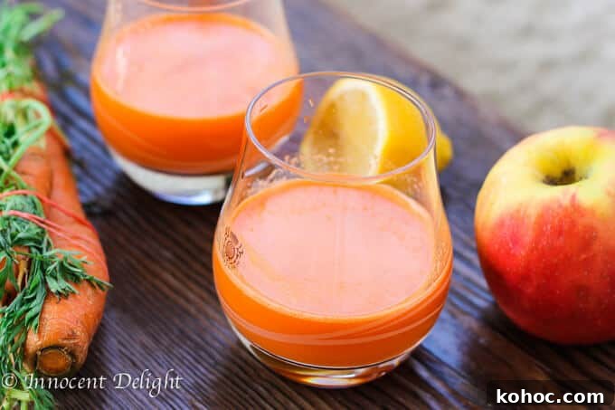 Fresh Carrot and Apple Juice Recipe for Glowing Skin 2 Carrot Apple Juice