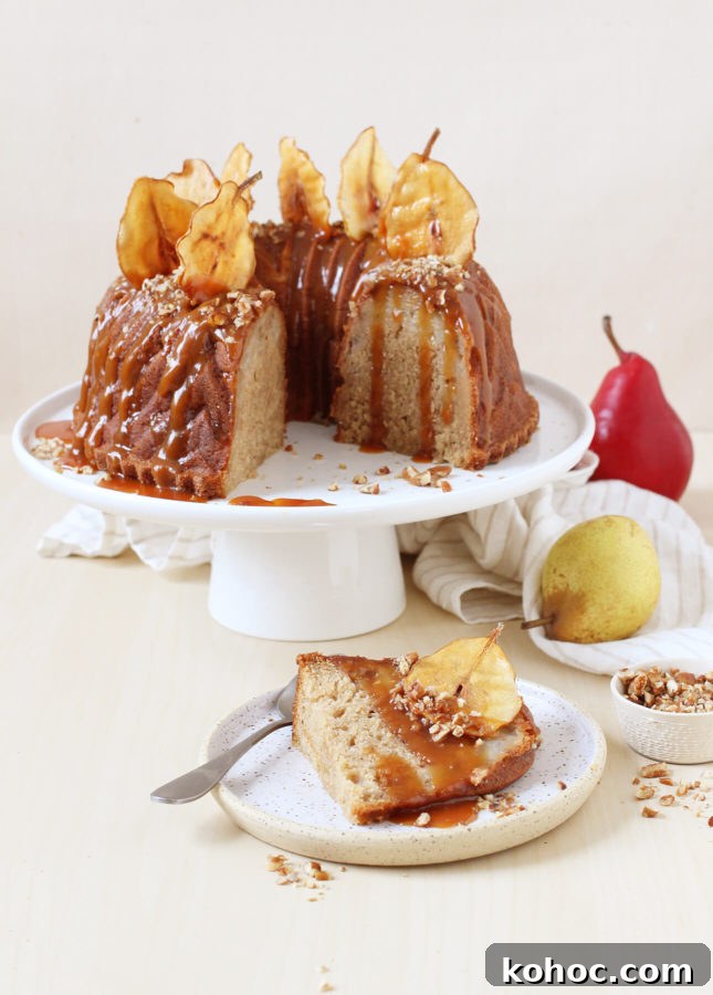Spiced Pear Bundt Cake with Salted Caramel Drizzle 2 Spiced Pear Bundt Cake with Salted Caramel Sauce