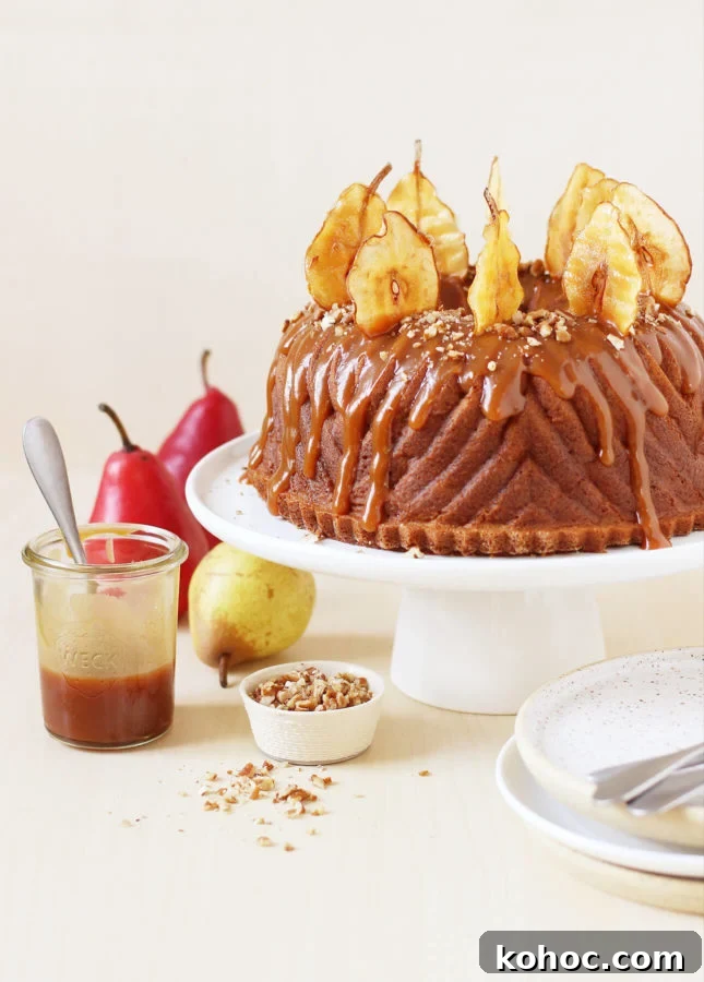 Spiced Pear Bundt Cake with Salted Caramel Drizzle 4 Spiced Pear Bundt Cake with Salted Caramel Sauce