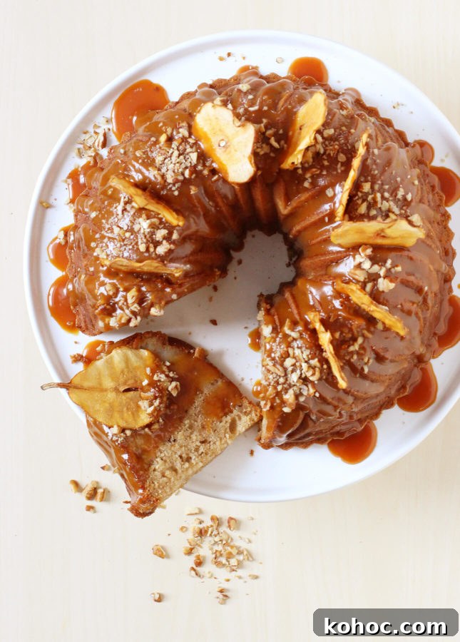 Spiced Pear Bundt Cake with Salted Caramel Drizzle 6 Spiced Pear Bundt Cake with Salted Caramel Sauce