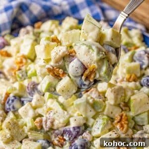 Fresh healthy Waldorf salad on a platter perfect for light meals.
