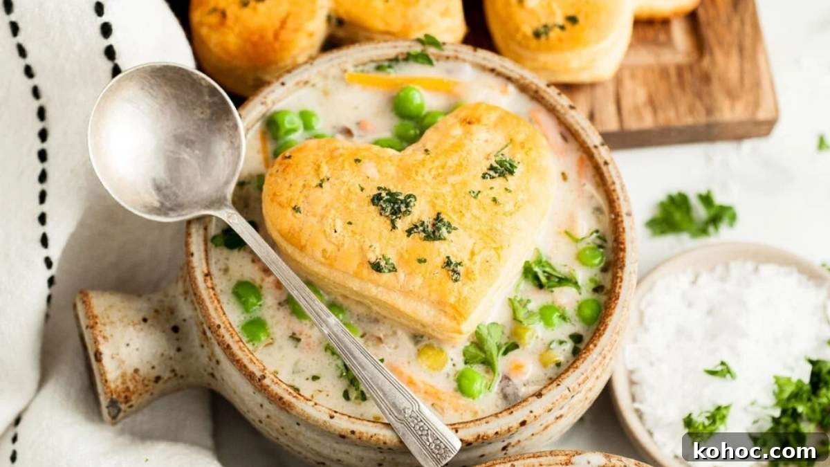 29 Tasty Meals You Can Make with Frozen Vegetables 4 A heart shaped bowl of soup with biscuits and peas.