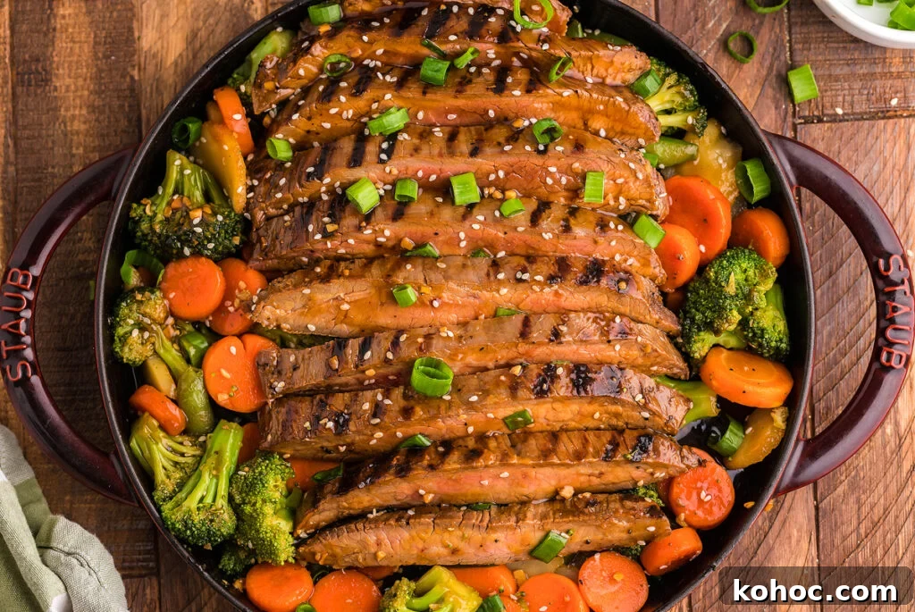 29 Tasty Meals You Can Make with Frozen Vegetables 8 Teriyaki flank steak with veggies.