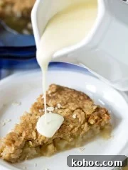 Swedish Apple Oatmeal Pie with Vanilla Sauce