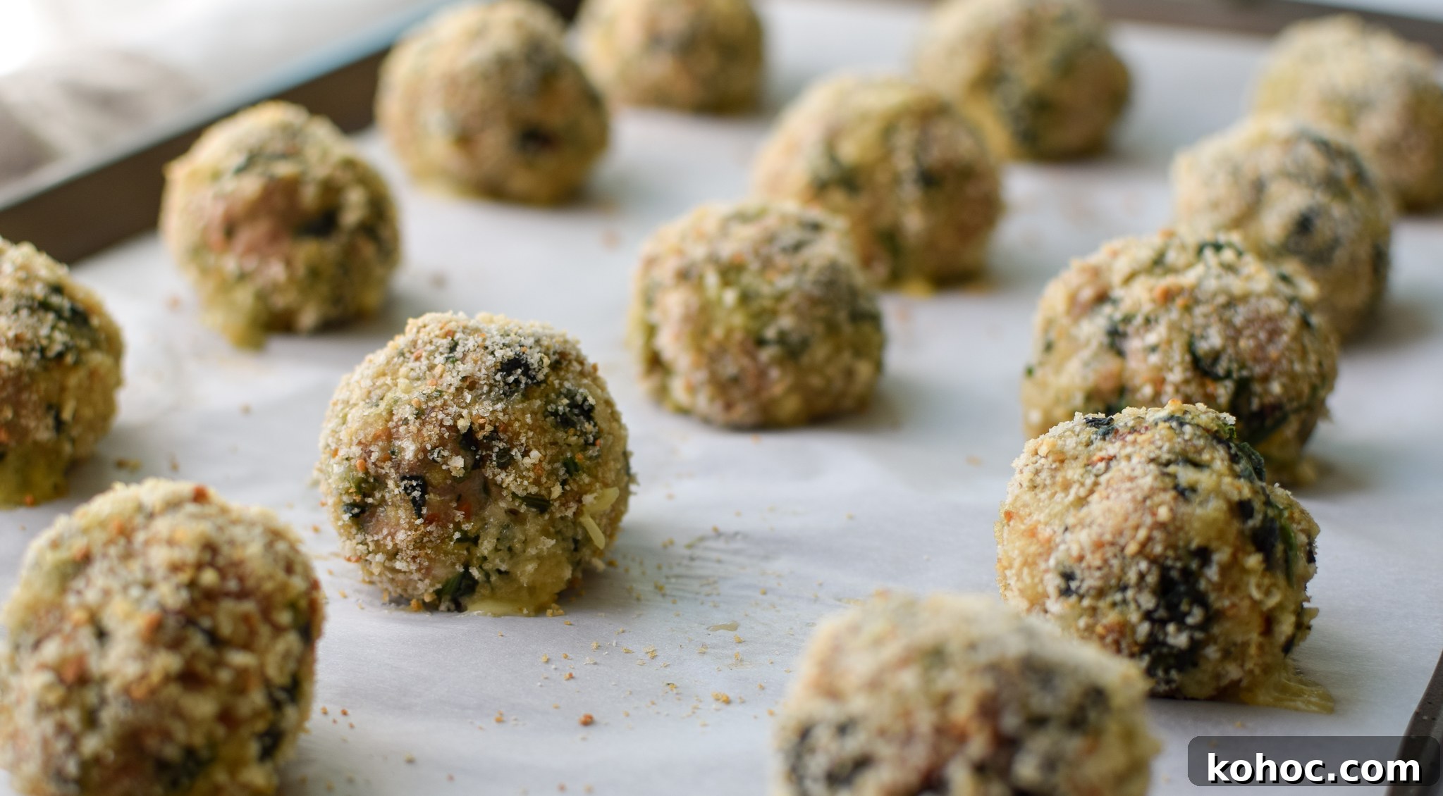 Spicy Baked Turkey Spinach Meatballs recipe - Ground turkey + spinach + all the right spices and a little heat make the best meatballs ever! - ProjectMealPlan.com