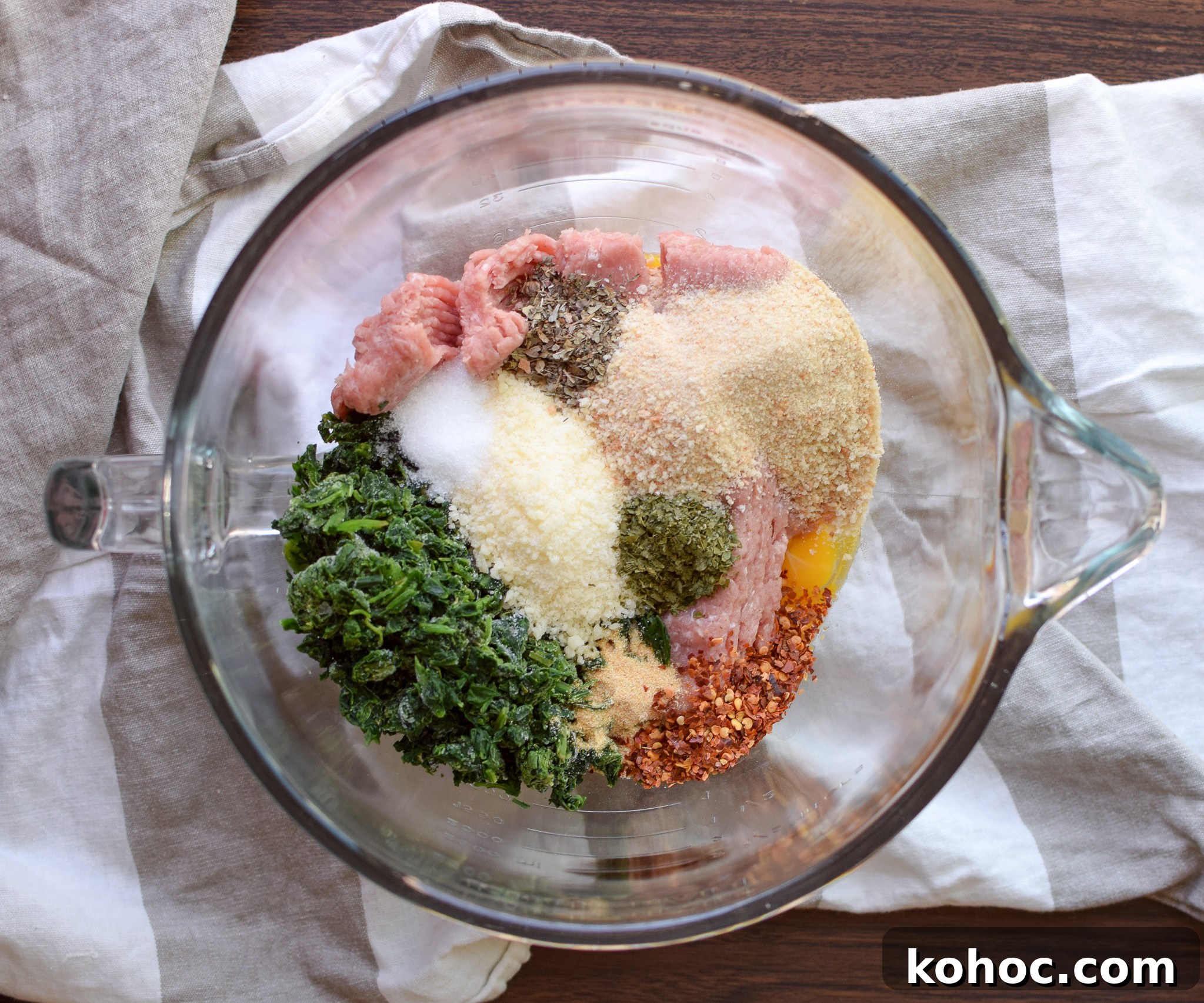 Spicy Baked Turkey Spinach Meatballs - preparation photos
