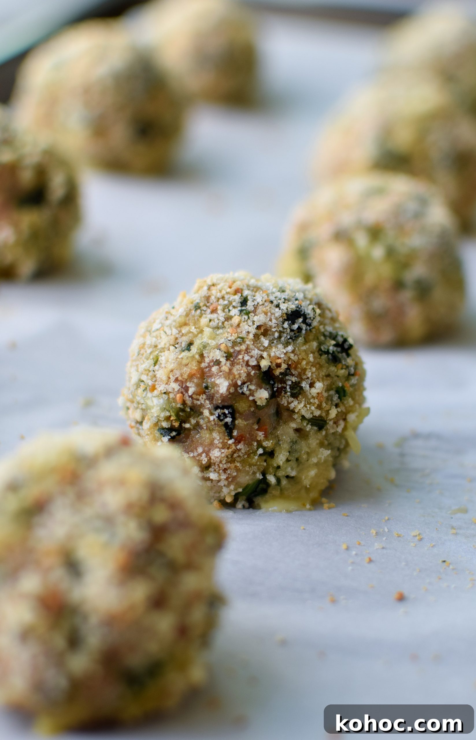 Spicy Baked Turkey Spinach Meatballs - serving suggestion