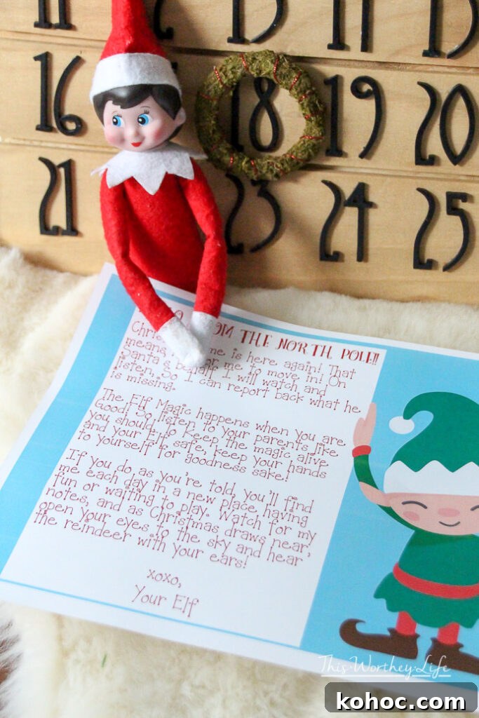 20+ Creative Elf on the Shelf Return Ideas to Delight Kids 2 welcome letter printable
