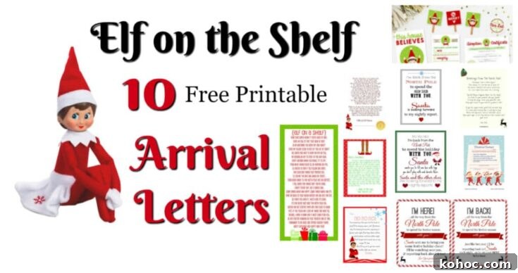 Image for Elf on the Shelf Ideas for Arrival: 10 Free Printables! 