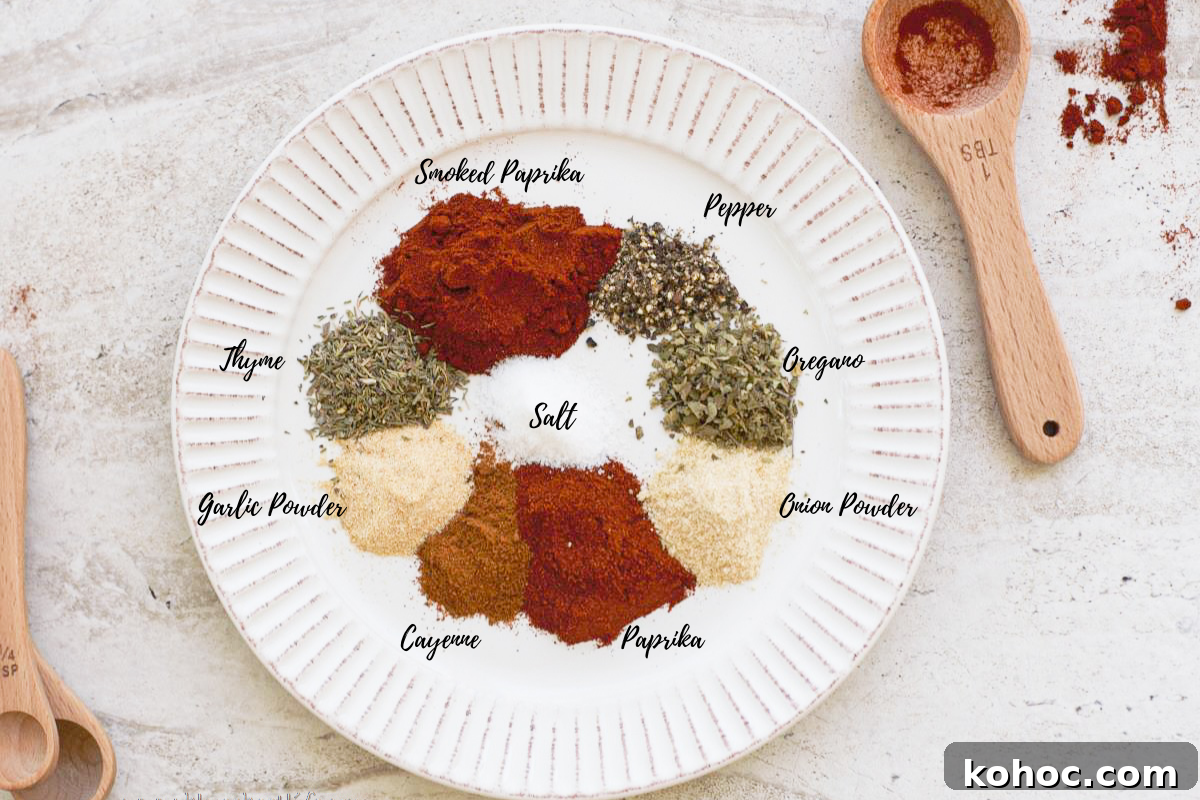 Homemade Blackening Seasoning Recipe for Bold Flavor 2 Blackening spices on a plate labeled
