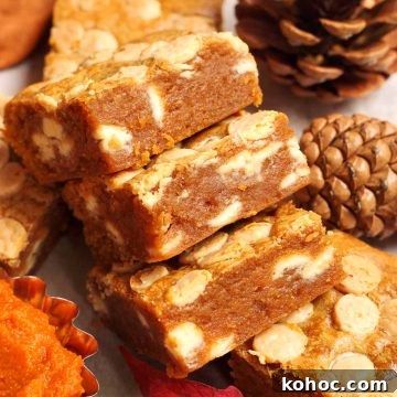 Fudgy Pumpkin Blondies with White Chocolate Chunks 19 pumpkin blondies