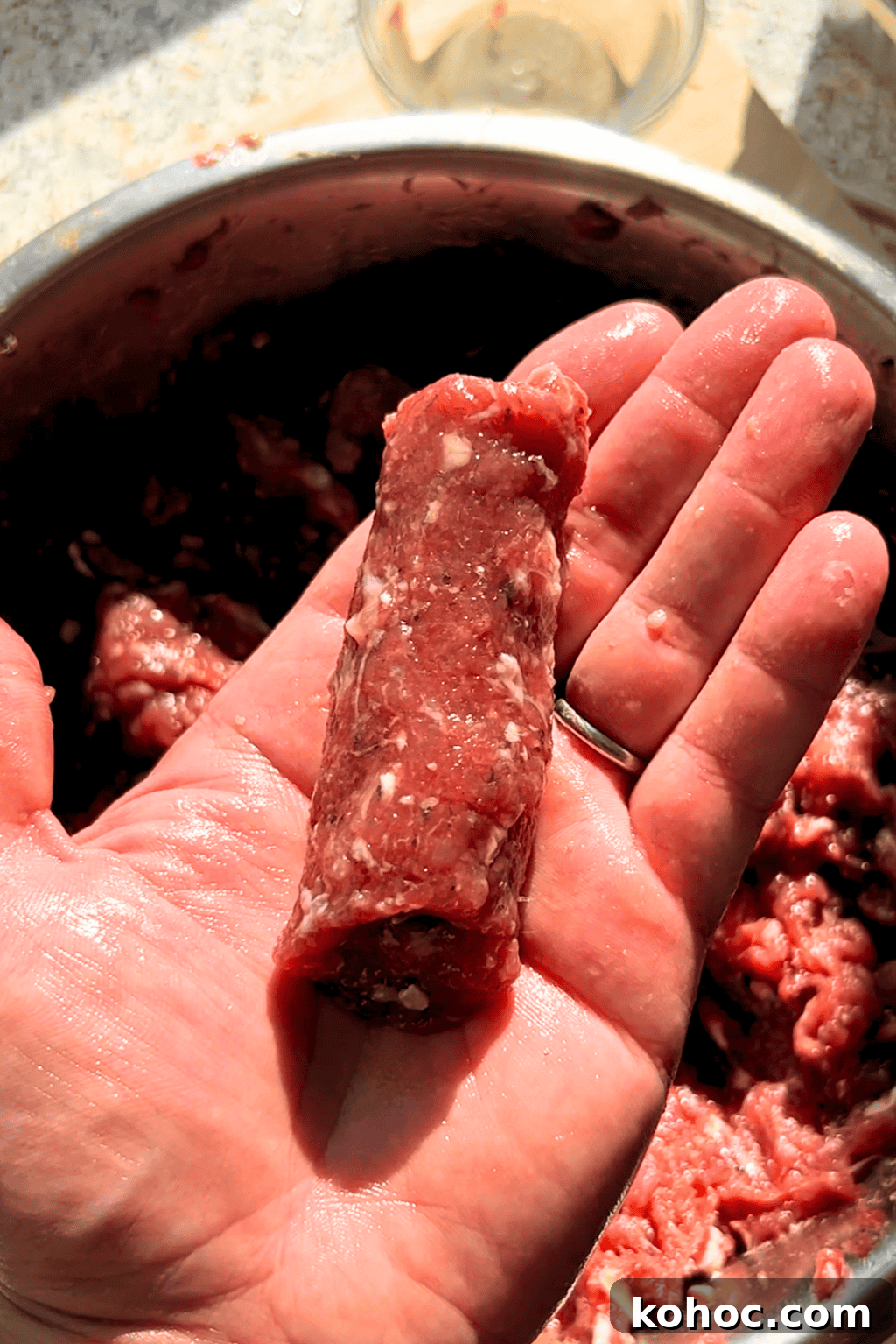 Grilled Romanian Mici (Mititei): Classic Balkan Skinless Sausages 3 How to shape mici (mititei)