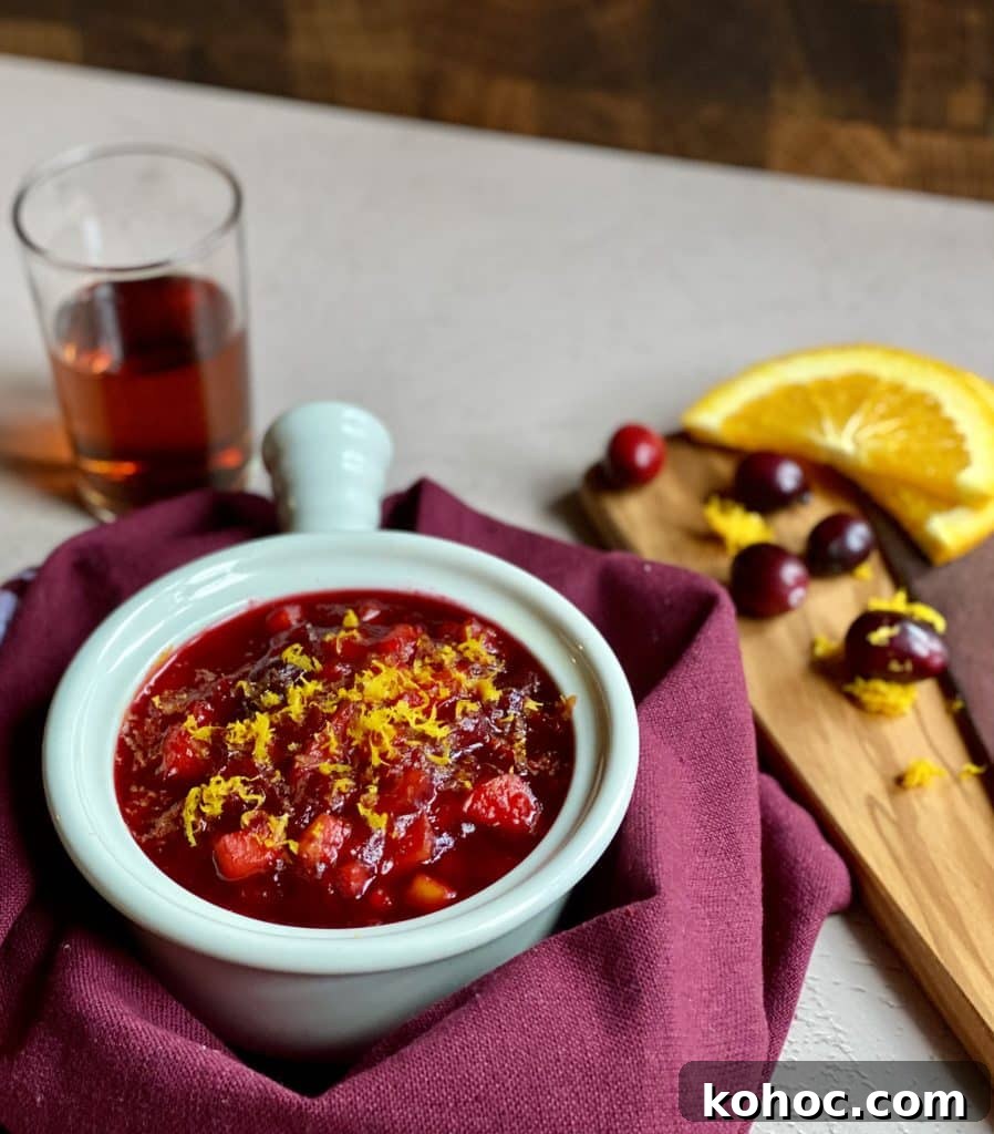 Marsala Cranberry Apple Sauce Recipe for Holiday Meals 11 Cranberry Apple Sauce with Marsala plated