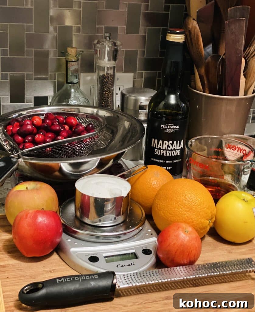 Marsala Cranberry Apple Sauce Recipe for Holiday Meals 3 Cranberry Apple Sauce with Marsala ingredients