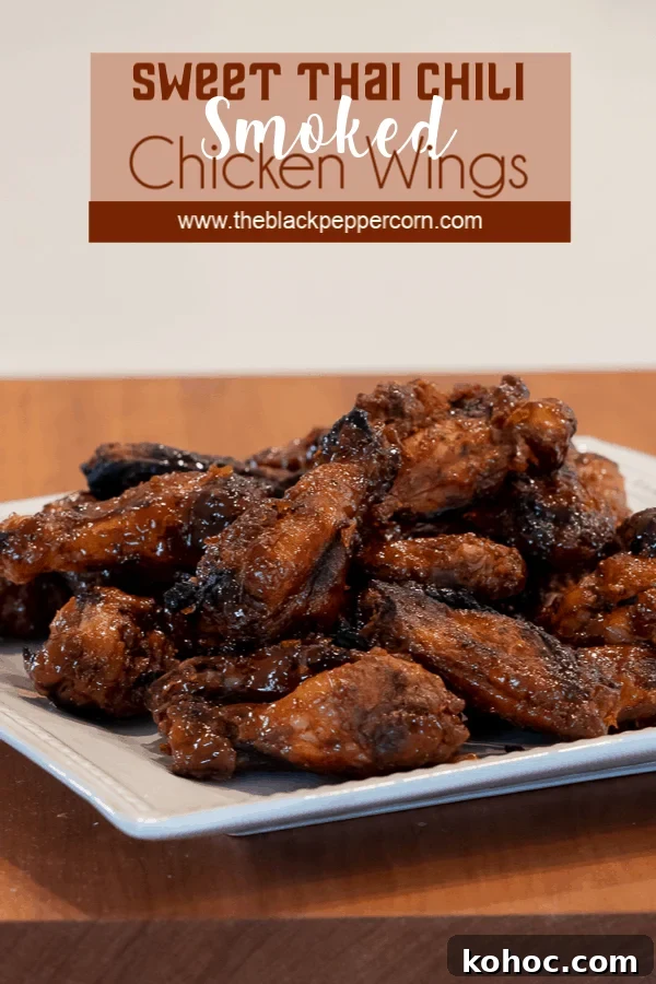 Sweet Thai Chili Smoked Chicken Wings Recipe 8 Simple instructions for how to smoke chicken wings with a delicious rub and a sweet and sticky Thai chili glaze.