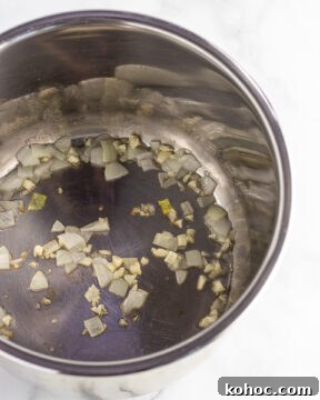 saute onions & garlic