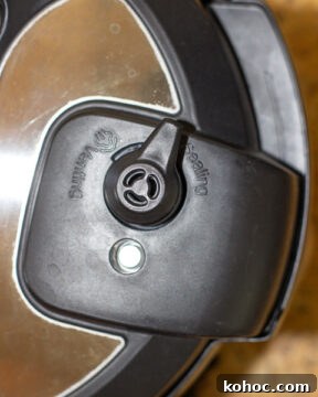 Sealing the Instant Pot lid.