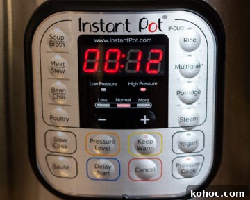 Setting the Instant Pot Timer.