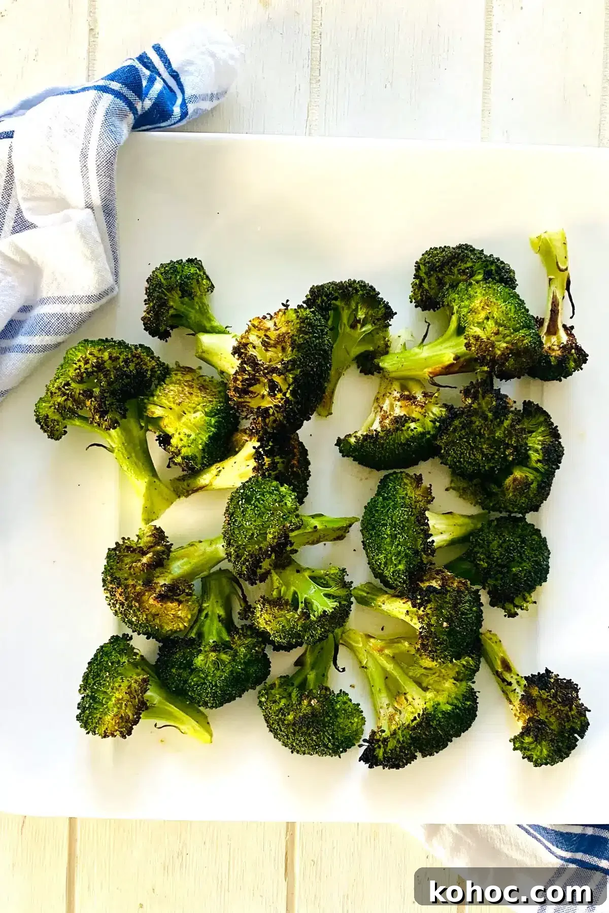Crispy Garlic Broiled Broccoli Recipe — Quick Crispy Broccoli 3 platter of broiled broccoli.