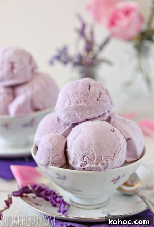 Lavender Rose Ice Cream | SugarHero.com Lavender Rose Ice Cream | SugarHero.com