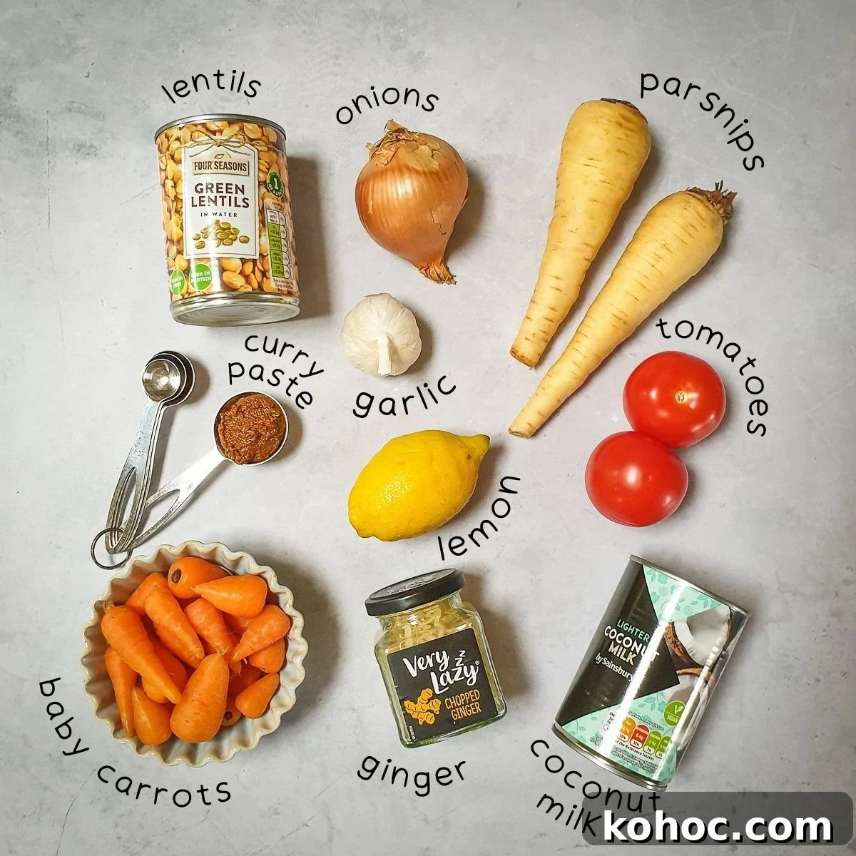 ingredients for parsnip curry