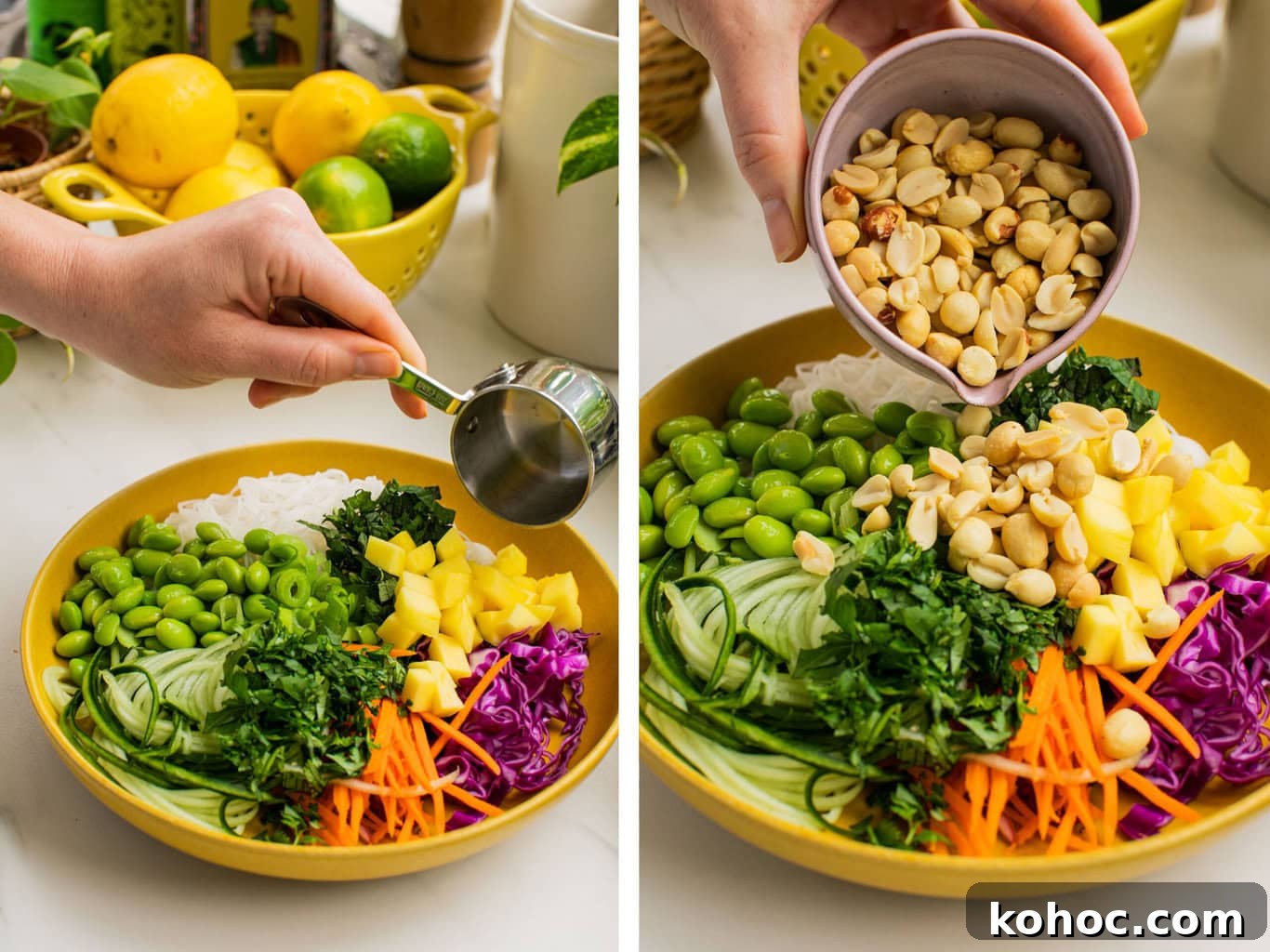 add mango and peanuts
